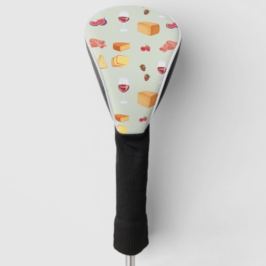 Wein- und Käse-Muster Golf Headcover (Vorderseite)