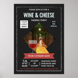 Wein und Käse Pairing Event hinzufügen Foto und Lo Poster