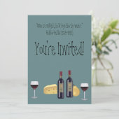 Wein und Käse - Party+Angebot Einladung (Stehend Vorderseite)