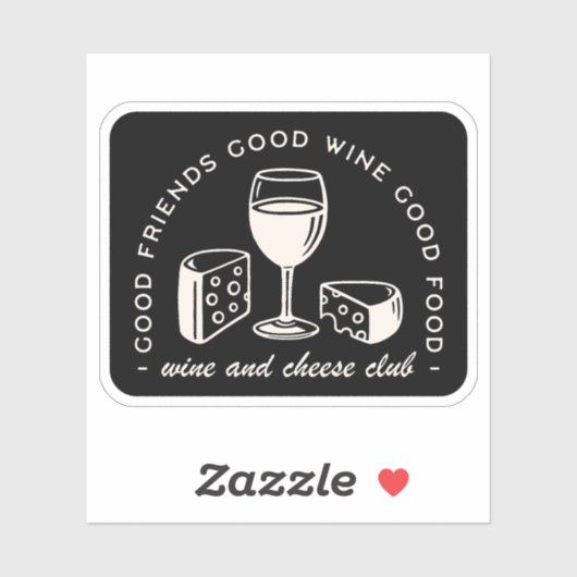 Wein und Käse Party Aufkleber (Blatt)