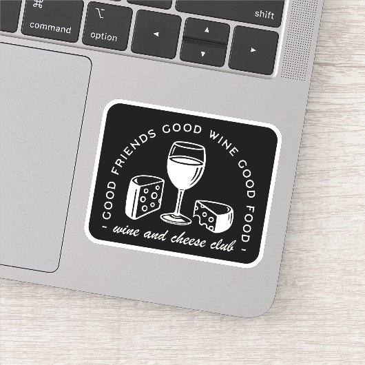 Wein und Käse Party Aufkleber (Detail)