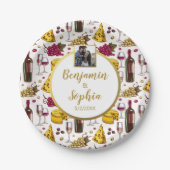 Wein und Käse - Party der Verkostung, Text für Fot Pappteller (Vorderseite)