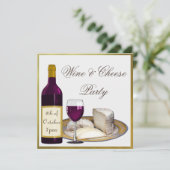 WEIN- UND KÄSE-PARTY EINLADUNG (Stehend Vorderseite)