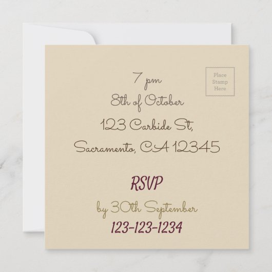 WEIN- UND KÄSE-PARTY EINLADUNG (Rückseite)