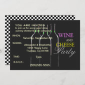 Wein-und Käse-Party Einladung (Vorne/Hinten)