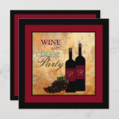 Wein-und Käse-Party Einladung (Vorne/Hinten)