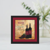 Wein-und Käse-Party Einladung (Stehend Vorderseite)