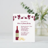 Wein-und Käse-Party Einladungen (Stehend Vorderseite)