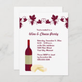 Wein-und Käse-Party Einladungen (Vorne/Hinten)