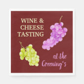 Wein und Käse Party Getränke PapierNapkin Serviette (Vorderseite)