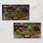 Wein- und Käse-Party Visitenkarte (Vorne/Hinten)