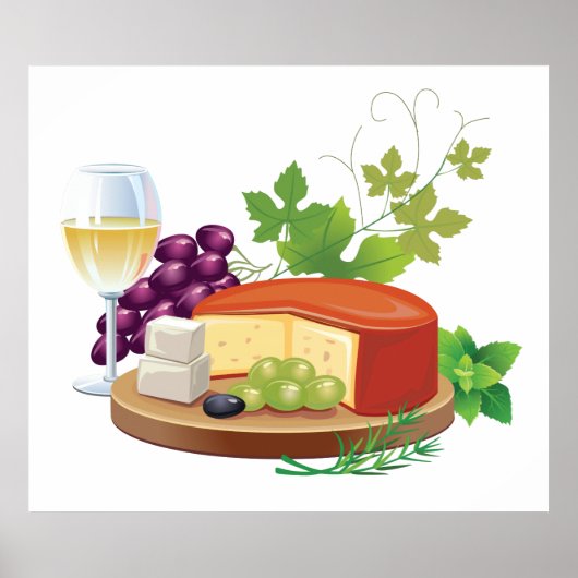 Wein und Käse Poster (Vorne)