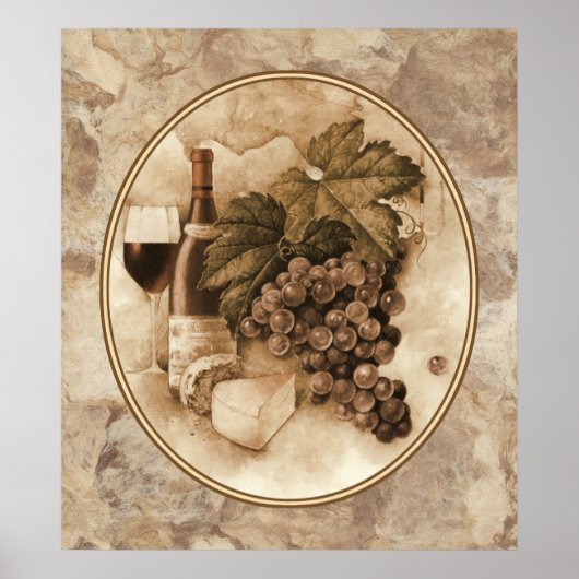 Wein und Käse Poster (Vorne)