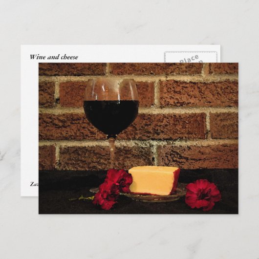 Wein und Käse Postkarte (Vorne/Hinten)