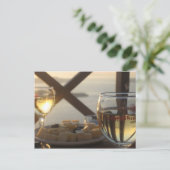 Wein und Käse Postkarte (Stehend Vorderseite)