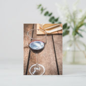 Wein und Käse Postkarte (Stehend Vorderseite)