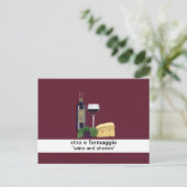 Wein und Käse Postkarte (Stehend Vorderseite)