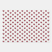 Wein und Käse Roter Wein Glas Brie Käse Wedge Geschenkpapier Set (Vorderseite 3)