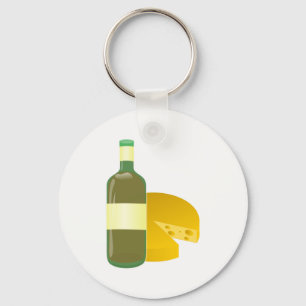Wein und Käse Schlüsselanhänger