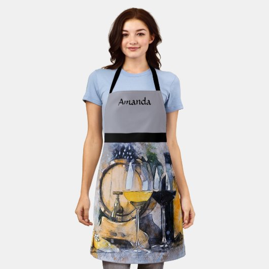 Wein und Käse Schürze (Getragen)