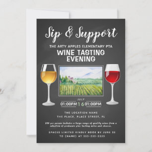 Wein- und Käse-Spendenveranstaltung - Nippen und U Einladung