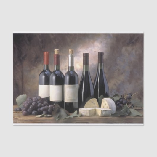 Wein und Käse - Stillleben Seidenpapier (Vorderseite)