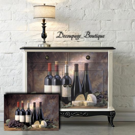 Wein und Käse - Stillleben Seidenpapier