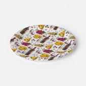 Wein und Käse Verkostung Party, Weinflaschen Traub Pappteller (Schrägansicht)