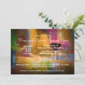 Wein und Käse Verkostung Party Weinglas Einladung (Stehend Vorderseite)