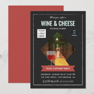 Wein- und Käse-Verkostungsevent Foto und Logo hinz Einladung