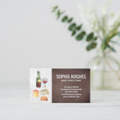 Wein und Käse Wasserfarbe | Schiefer und Brown Visitenkarte (Stehend Vorderseite)