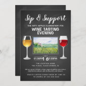 Wein- und Käsefundraiser-Veranstaltung und Unterst Einladung (Vorne/Hinten)