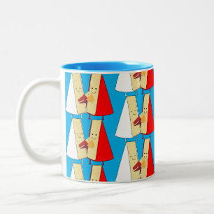 Wein- und Käseliebhaber Zweifarbige Tasse