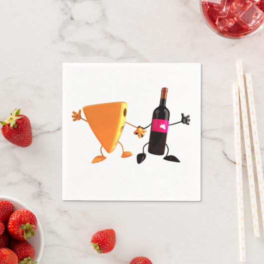 Wein und Käsepapier Napkins Serviette (Beispiel)