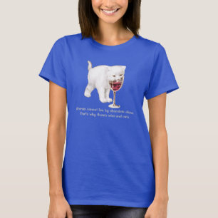 Wein-und Katzen-Liebhaber-Zitat-T - Shirt