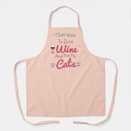 Wein und Katzen Schürze (Vorderseite)