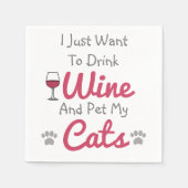 Wein und Katzen Serviette (Vorderseite)