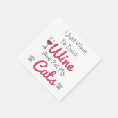 Wein und Katzen Serviette (Ecke)