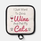 Wein und Katzen Topflappen (Vorderseite)