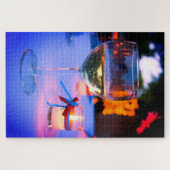 Wein und Kerze Puzzle (Horizontal)