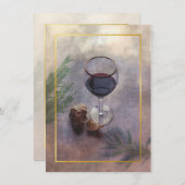 Wein- und Knoblauchabendesseneinladung Einladung (Vorne/Hinten)