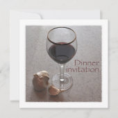 Wein- und Knoblauchabendesseneinladung Einladung (Vorderseite)