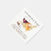Wein und Kuchen | Friendsgiving Erntedank Party Serviette (Ecke)