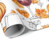 Wein und Kürbisgewässer Herbst Geschenkpapier (Rolleneckpunkt)