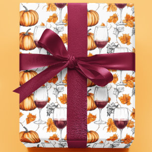 Wein und Kürbisgewässer Herbst Geschenkpapier