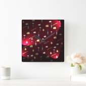 Wein- und Lebensmittelcreme Quadratische Wanduhr (Zuhause)