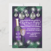 Wein und Ornamente Weihnachten Feiertag Abendessen Einladung (Vorderseite)