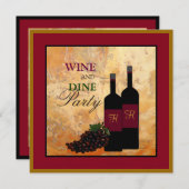Wein und Party Einladung (Vorne/Hinten)