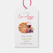 Wein und Pizza Brautparty Geschenkanhänger (Vorderseite)