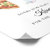 Wein und Pizza Brautparty Wie viele Küsse Poster (Ecke)